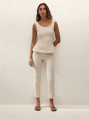 Faithfull the Brand Iria Top Lola Polka Dot Cream Black